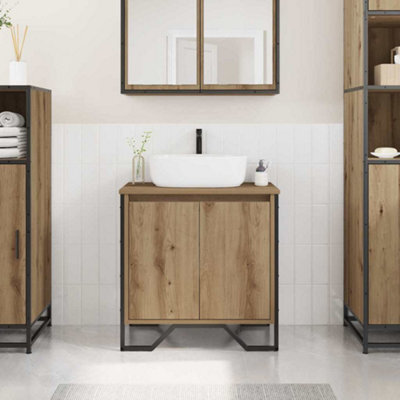 Berkfield Bathroom Sink Cabinet Artisan Oak 60X35X50 Cm Engineered Wood - image 1