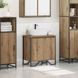 Berkfield Bathroom Sink Cabinet Artisan Oak 60X35X50 Cm Engineered Wood - thumbnail 4