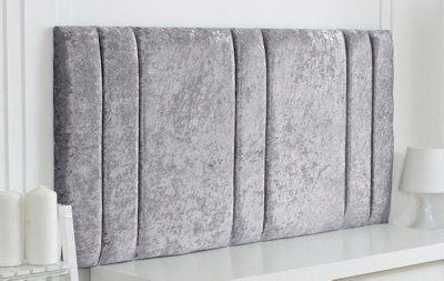 "Slumbre Milano Crushed Velvet 4Ft6 Double 20"" Headboard - Grey"