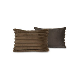 rucomfy Beanbags Rucomfy Ribbed Faux Fur 40X60Cm  Cushion - Chocolate Cosy Luxury Home Decor Pillow - thumbnail 2