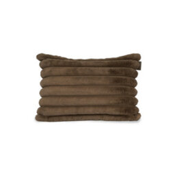 rucomfy Beanbags Rucomfy Ribbed Faux Fur 40X60Cm  Cushion - Chocolate Cosy Luxury Home Decor Pillow - thumbnail 1