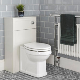 Homestylestore 645mm Antique White Bathroom Vanity Unit With Countertop Basin And Wc Unit With Back To Wall Toilet - thumbnail 2