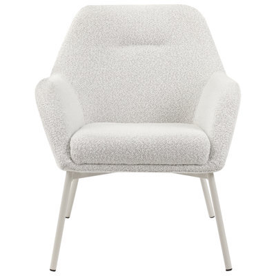 Wyld And Coco Off-White Fabric Armchair With Metal Legs, Compact Modern Lounge Chair (W65 X D70 X H78Cm) - image 1