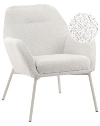 Wyld And Coco Off-White Fabric Armchair With Metal Legs, Compact Modern Lounge Chair (W65 X D70 X H78Cm) - thumbnail 3