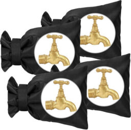 Set Of 4 Outdoor Tap Protectors, 20 Cm X 15 (Pure Black), Frost-Proof And Waterproof, For Optimal Protection Against Winter Frost. - thumbnail 1