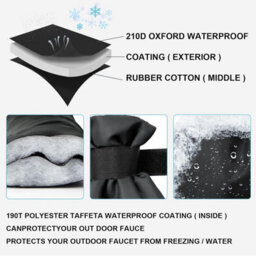 Set Of 4 Outdoor Tap Protectors, 20 Cm X 15 (Pure Black), Frost-Proof And Waterproof, For Optimal Protection Against Winter Frost. - thumbnail 3