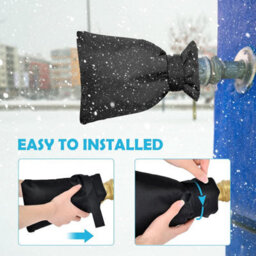 Set Of 4 Outdoor Tap Protectors, 20 Cm X 15 (Pure Black), Frost-Proof And Waterproof, For Optimal Protection Against Winter Frost. - thumbnail 4