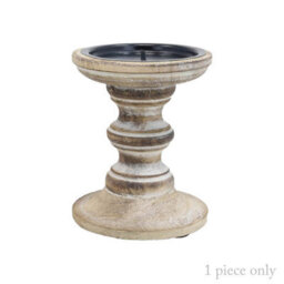 Wooden Candle Holder White Shabby Chic Pillar Candle Stick Holder Assorted 1Pc