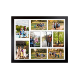 AK Frames 20X16 Black Sleek Multi Photo Frame With White Mount - Holds 9 Apertures (2X) 7X5, (7X) 6X4 Photos - thumbnail 1