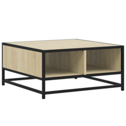 Berkfield Coffee Table Sonoma Oak 60.5X60.5X30 Cm Engineered Wood And Metal - thumbnail 7