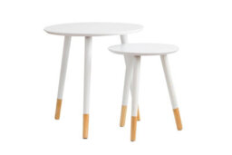 Aspect Furniture Dina Set Of 2 Round Nesting Table,side Table,occasional Table,white - thumbnail 2