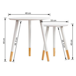 Aspect Furniture Dina Set Of 2 Round Nesting Table,side Table,occasional Table,white - thumbnail 3