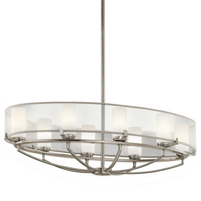 Elegant 8-Bulb Classic Pewter Chandelier With Led G9 Bulbs