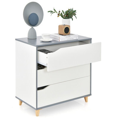 Gainoom 3-Drawer Chest Storage Cabinet Dresser Freestanding Organizer Anti-Tripping - image 1