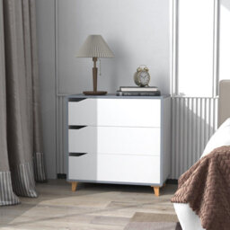 Gainoom 3-Drawer Chest Storage Cabinet Dresser Freestanding Organizer Anti-Tripping - thumbnail 4