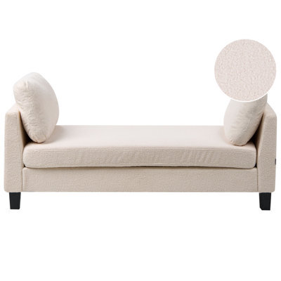 Beliani Chaise Longue Archiane Fabric Off-White - image 1