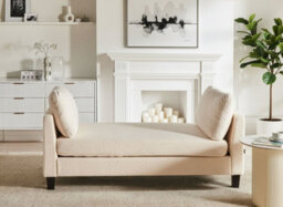 Beliani Chaise Longue Archiane Fabric Off-White - thumbnail 2