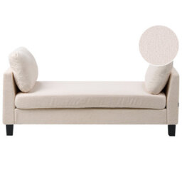 Beliani Chaise Longue Archiane Fabric Off-White - thumbnail 1