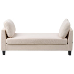 Beliani Chaise Longue Archiane Fabric Off-White - thumbnail 4