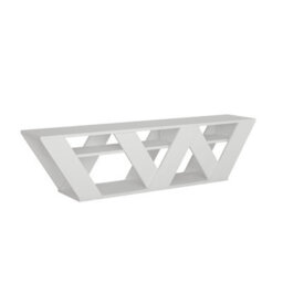 "Decortie Ralla Modern Tv Unit With Shelves White 65"" 158Cm" - thumbnail 2