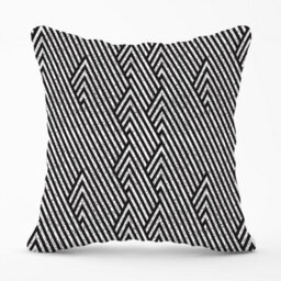 Warren Reed Designer Oblique Black Grunge Pattern Outdoor Cushion 45Cm X 45Cm - thumbnail 1