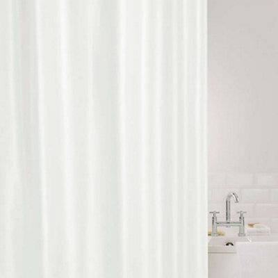 Showerdrape Showerplus Plain Peva White Shower Curtain