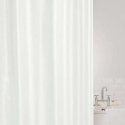 Showerdrape Showerplus Plain Peva White Shower Curtain