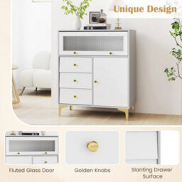 Bedroom Chest Of Drawers Modern Storage Cabinet W/pull Out Drawers - thumbnail 6