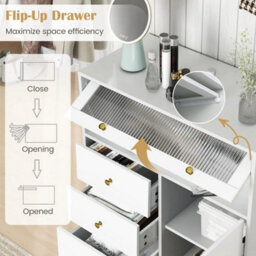 Bedroom Chest Of Drawers Modern Storage Cabinet W/pull Out Drawers - thumbnail 5