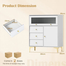 Bedroom Chest Of Drawers Modern Storage Cabinet W/pull Out Drawers - thumbnail 2
