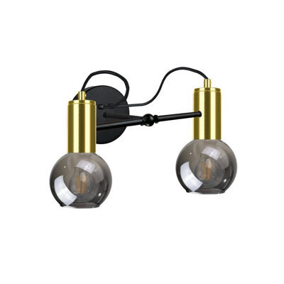 Luminosa Lighting Luminosa Liv Wall Lamp Black, Gold, 25Cm, 2X E27