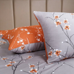 Ameha Printed Duvet Cover 3Piece Set With Matching Pillowcase Microfiber Floral Pattern Bedding Set Rust Flower King (230X220Cm) - thumbnail 9