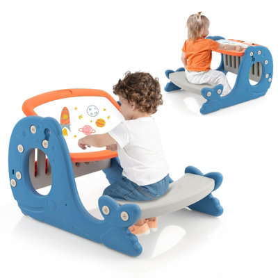 Costway 4 In 1 Convertible Kids Activity Table Set Adjustable Toddler Easel W/ Whiteboard - image 1