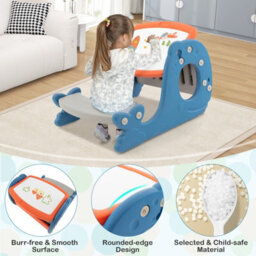 Costway 4 In 1 Convertible Kids Activity Table Set Adjustable Toddler Easel W/ Whiteboard - thumbnail 5