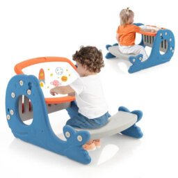 Costway 4 In 1 Convertible Kids Activity Table Set Adjustable Toddler Easel W/ Whiteboard