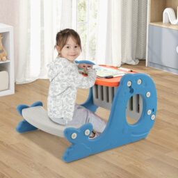 Costway 4 In 1 Convertible Kids Activity Table Set Adjustable Toddler Easel W/ Whiteboard - thumbnail 8