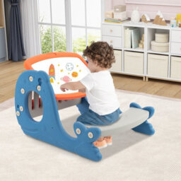 Costway 4 In 1 Convertible Kids Activity Table Set Adjustable Toddler Easel W/ Whiteboard - thumbnail 9