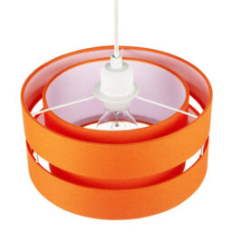 Happy Homewares Modern Orange Linen Fabric Triple Tier Ceiling Pendant Light Shade - thumbnail 4