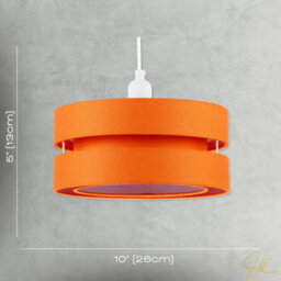 Happy Homewares Modern Orange Linen Fabric Triple Tier Ceiling Pendant Light Shade - thumbnail 7