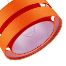 Happy Homewares Modern Orange Linen Fabric Triple Tier Ceiling Pendant Light Shade - thumbnail 5