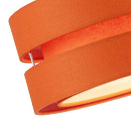 Happy Homewares Modern Orange Linen Fabric Triple Tier Ceiling Pendant Light Shade - thumbnail 3