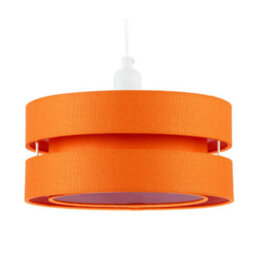 Happy Homewares Modern Orange Linen Fabric Triple Tier Ceiling Pendant Light Shade - thumbnail 1