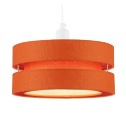 Happy Homewares Modern Orange Linen Fabric Triple Tier Ceiling Pendant Light Shade - thumbnail 2
