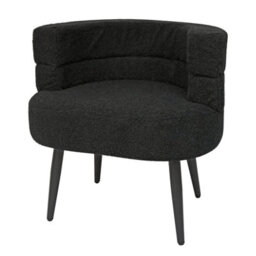 Alivio Black Sherpa Sofa Chair, Modern Accent Armchair For Living Room, Bedroom, Dining Room & Makeup Vanity, Soft Cushioned Chair - thumbnail 2