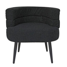 Alivio Black Sherpa Sofa Chair, Modern Accent Armchair For Living Room, Bedroom, Dining Room & Makeup Vanity, Soft Cushioned Chair - thumbnail 3