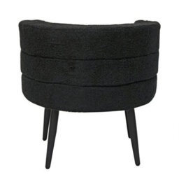 Alivio Black Sherpa Sofa Chair, Modern Accent Armchair For Living Room, Bedroom, Dining Room & Makeup Vanity, Soft Cushioned Chair - thumbnail 4