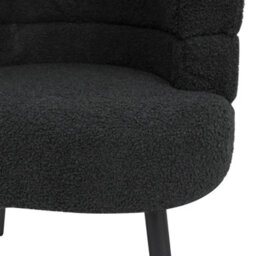 Alivio Black Sherpa Sofa Chair, Modern Accent Armchair For Living Room, Bedroom, Dining Room & Makeup Vanity, Soft Cushioned Chair - thumbnail 5