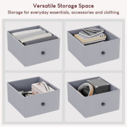 Beige & Grey 7 Drawer Fabric Storage Chest Cabinet - thumbnail 3