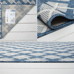 Homeart Outdoor Rugs Easy Cleaning Area Rugs For Balcony,garden,picnic,uv Weather Resistant  D.blue Cream, 120 X 170 Cm - thumbnail 5