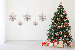 Shatchi 20Cm Snowflake Shape Birch Bark Wooden Christmas Wall Hanging Decoration - thumbnail 5
